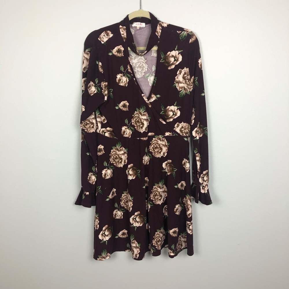 Stella Tweed Maroon and Floral Dress
